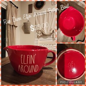 Rae Dunn Elfin' Around Red Batter Bowl